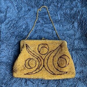 Gold Beaded Evening Bag